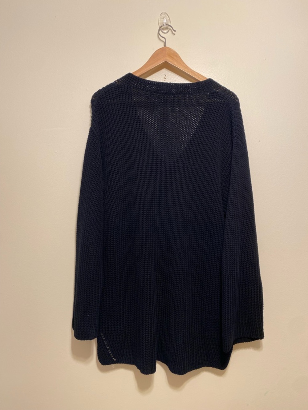 The Row Cotton Navy Open-Knit Sweater. Size L - Picture 2 of 9